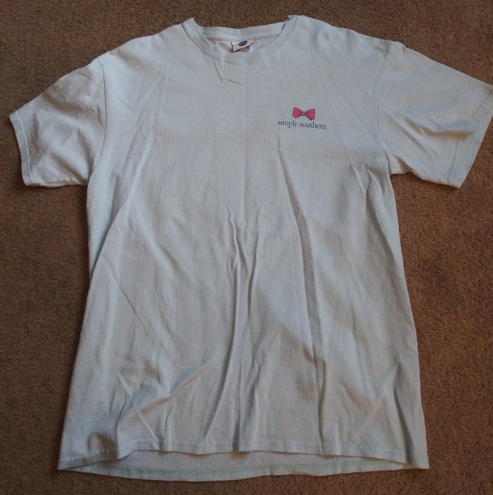 Simply Southern Large Blue Tee "Southern Tie That Binds Us"